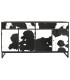 APARADOR 172 X 45 MOU MADERA METAL NEGRO Y PIEL