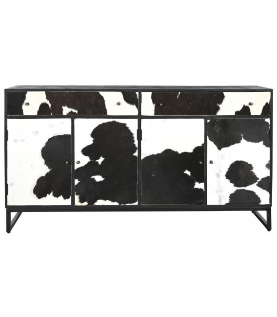 APARADOR 172 X 45 MOU MADERA METAL NEGRO Y PIEL