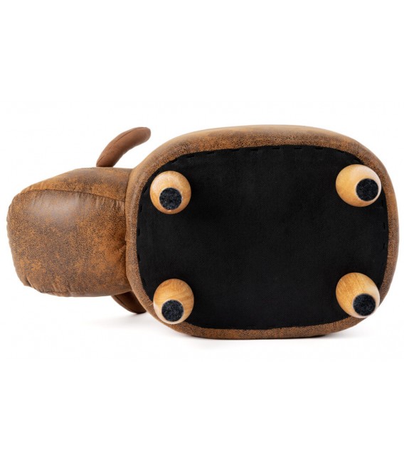 PUF 36 X 32 LAVACE POLIPIEL MARRON MADERA NATURAL