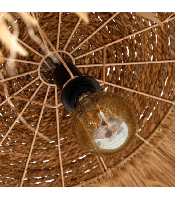 LAMPARA DE TECHO 80 Ø FLUTUA ARTESANAL FIBRA NATURAL
