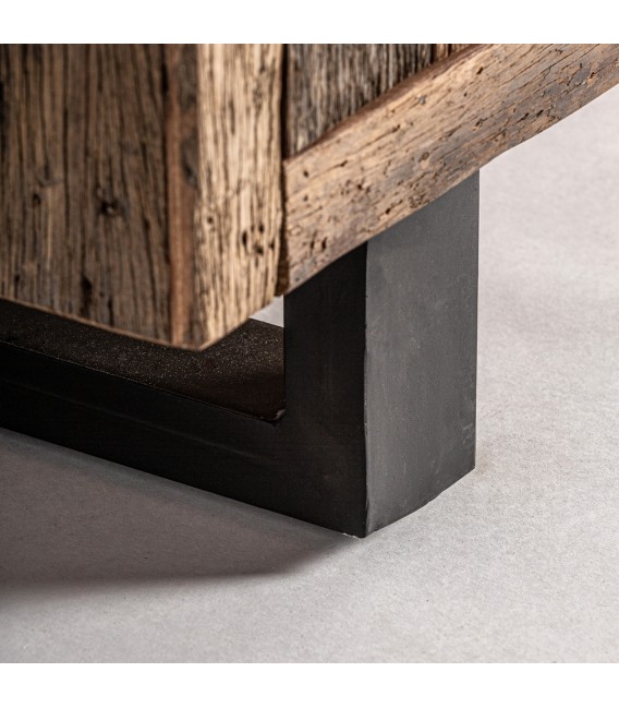 Aparador colonial de pino natural y hierro forjado artesanal. 4