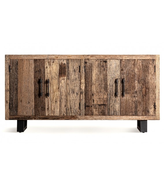 Aparador colonial de pino natural y hierro forjado artesanal.