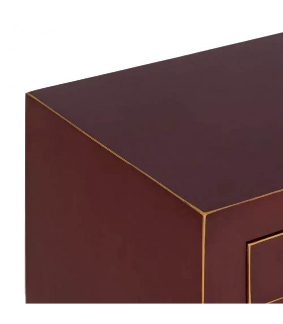 CONSOLA 63 X 26 CHURCA MADERA GRANATE PERFILADA EN ORO