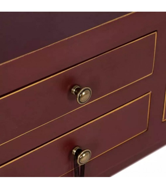 CONSOLA 63 X 26 CHURCA MADERA GRANATE PERFILADA EN ORO