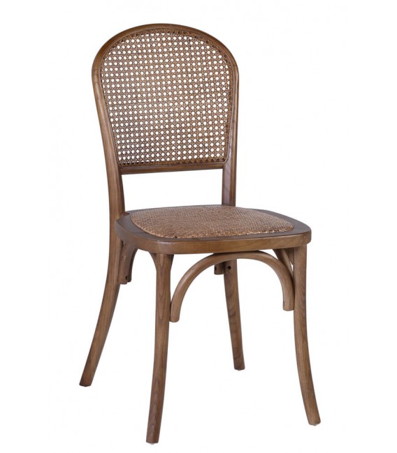 SILLA 45 X 54 MANILA MADERA Y RATAN COLOR NOGAL