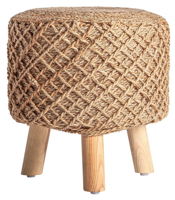 PUF REPOSA PIES 43 Ø GILDEON MADERA DE MANGO Y YUTE