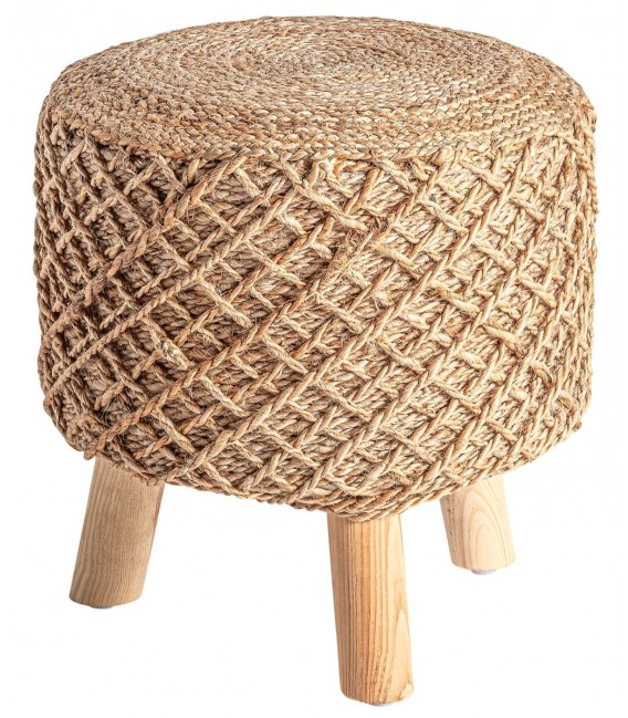 PUF REPOSA PIES 43 Ø GILDEON MADERA DE MANGO Y YUTE