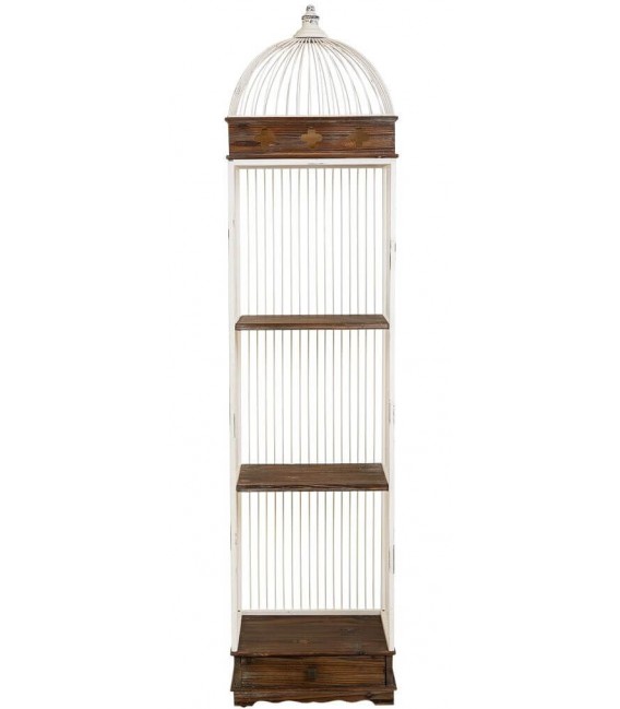 ESTANTERIA 41 X 31 JALUA METAL BLANCO MADERA COLOR NOGAL