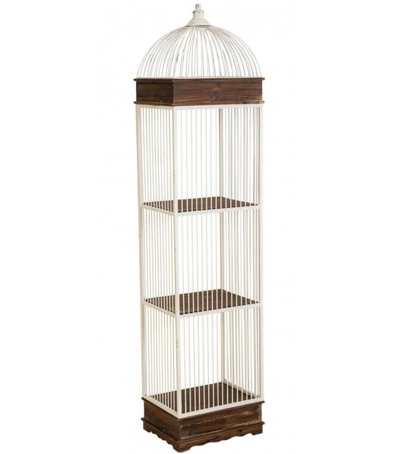 ESTANTERIA 41 X 31 JALUA METAL BLANCO MADERA COLOR NOGAL