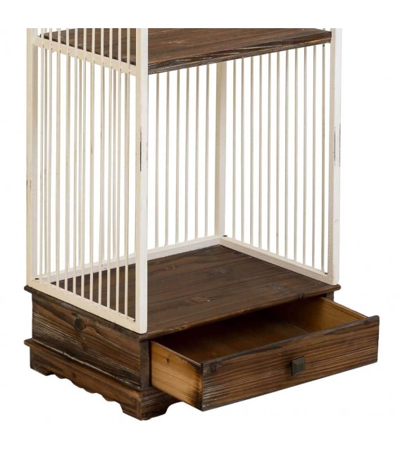 ESTANTERIA 41 X 31 JALUA METAL BLANCO MADERA COLOR NOGAL