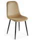 SILLA 45 X 42 TRALERO TERCIOPELO BEIGE METAL NEGRO