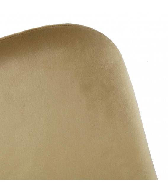 SILLA 45 X 42 TRALERO TERCIOPELO BEIGE METAL NEGRO