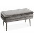 BANCO PIE DE CAMA BERGE 80 X 42 MADERA Y TEXTIL GRIS CLARO