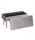 BANCO PIE DE CAMA BERGE 80 X 42 MADERA Y TEXTIL GRIS CLARO