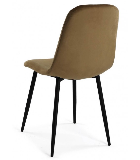 SILLA 45 X 42 TRALERO TERCIOPELO MARRON METAL NEGRO