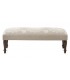 BANCO PIE DE CAMA 120 X 40 FRERIA TELA BEIGE MADERA NOGAL