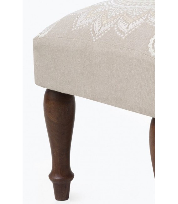 BANCO PIE DE CAMA 120 X 40 FRERIA TELA BEIGE MADERA NOGAL