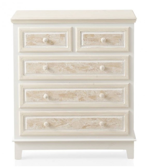 COMODA 80 X 40 SAULIA MADERA BLANCO Y CREMA