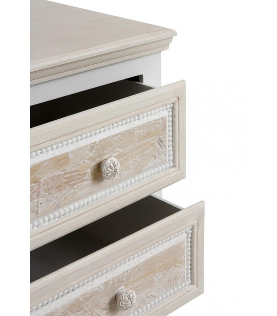 COMODA 80 X 40 SAULIA MADERA BLANCO Y CREMA