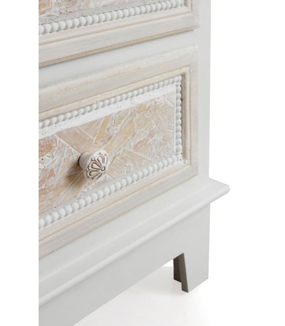 COMODA 80 X 40 SAULIA MADERA BLANCO Y CREMA