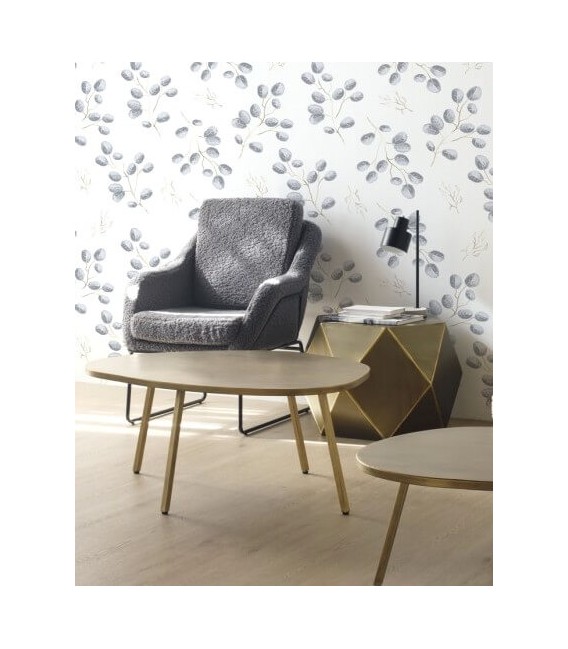 MESA AUXILIAR 58 X 50 HEXAGONO METAL ORO VIEJO