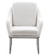 SILLON 71 X 73 CLANCA METAL NEGRO TELA BOUCLE BLANCO