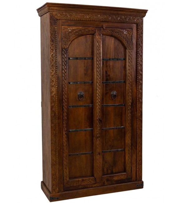 ARMARIO 116 X 45 CENCRA MADERA COLOR NOGAL METAL NEGRO