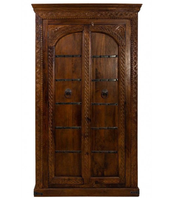 ARMARIO 116 X 45 CENCRA MADERA COLOR NOGAL METAL NEGRO