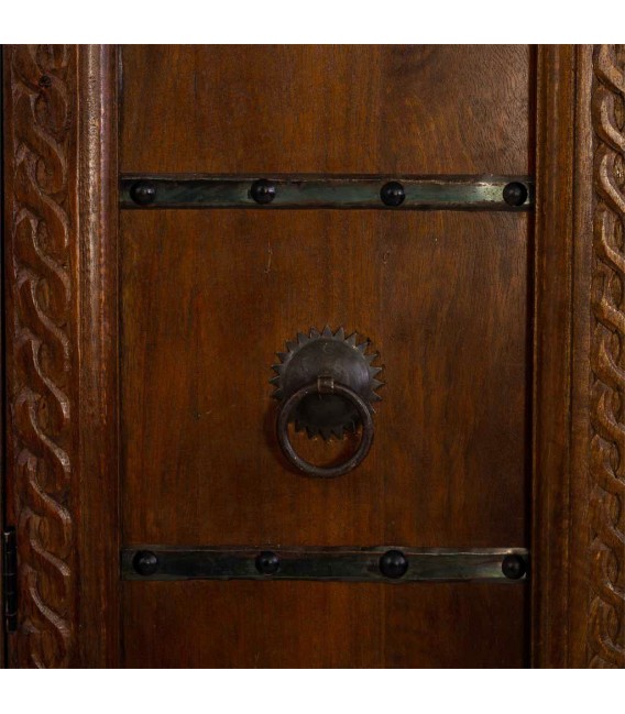 ARMARIO 116 X 45 CENCRA MADERA COLOR NOGAL METAL NEGRO