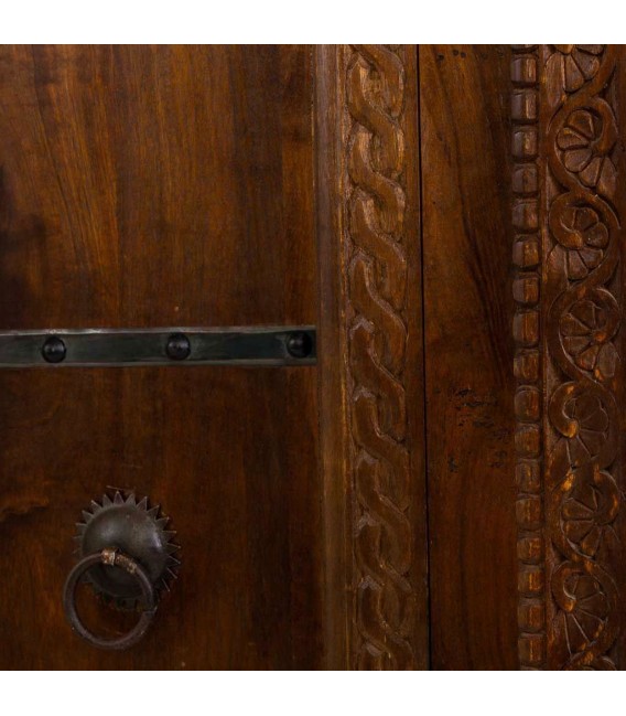 ARMARIO 116 X 45 CENCRA MADERA COLOR NOGAL METAL NEGRO