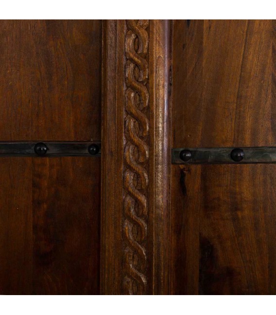 ARMARIO 116 X 45 CENCRA MADERA COLOR NOGAL METAL NEGRO