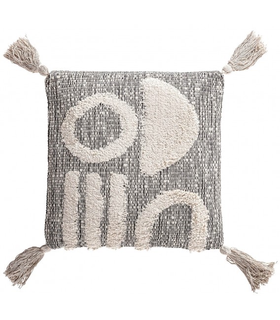 COJIN 45 X 45 ALIDA ALGODON Y POLIESTER GRIS DESENFUNDABLE