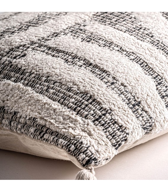 COJIN 45 X 45 ALIDA ALGODON Y POLIESTER GRIS DESENFUNDABLE