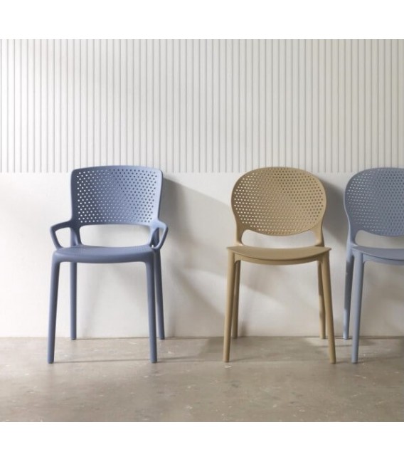 SILLA 44 X 56 PAGODA POLIPROPILENO AZUL