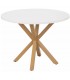 MESA DE COMEDOR 100 Ø CHUPLI MADERA BLANCA METAL IMITACION ROBLE