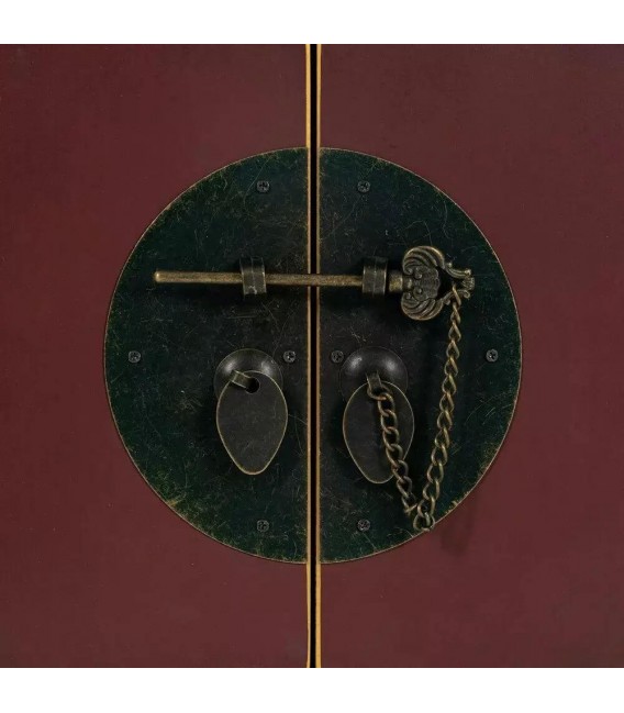 MESITA DE NOCHE 50 X 40 CHURCA MADERA GRANATE PERFILADA EN ORO