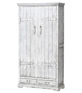 ARMARIO 110 X 40 PANTLAN MADERA PINO BLANCO ENVEJECIDO
