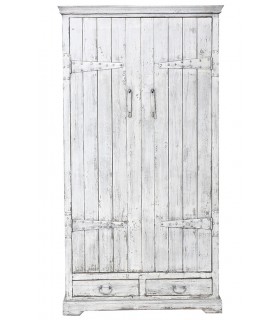 ARMARIO 110 X 40 PANTLAN MADERA PINO BLANCO ENVEJECIDO