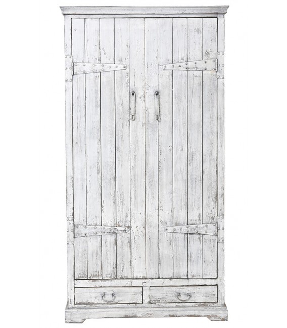 ARMARIO 110 X 40 PANTLAN MADERA PINO BLANCO ENVEJECIDO