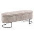 BANCO PIE DE CAMA 128 X 42 JENTRIA TELA GRIS METAL NEGRO