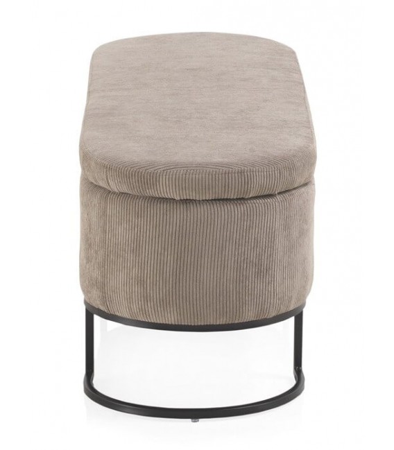 BANCO PIE DE CAMA 128 X 42 JENTRIA TELA GRIS METAL NEGRO