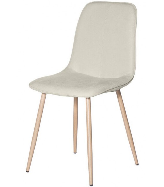 SILLA 45 X 55 LENTRIO TELA BLANCO ROTO METAL IMITACION ROBLE