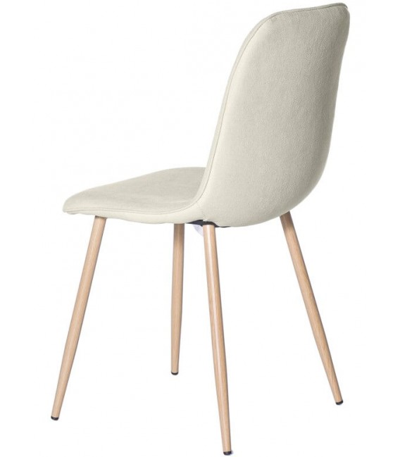 SILLA 45 X 55 LENTRIO TELA BLANCO ROTO METAL IMITACION ROBLE