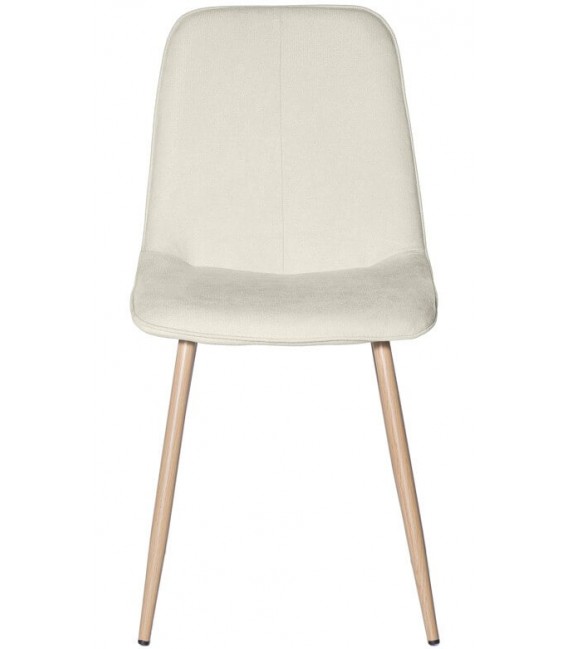 SILLA 45 X 55 LENTRIO TELA BLANCO ROTO METAL IMITACION ROBLE