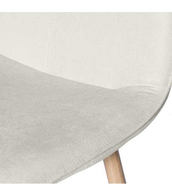 SILLA 45 X 55 LENTRIO TELA BLANCO ROTO METAL IMITACION ROBLE