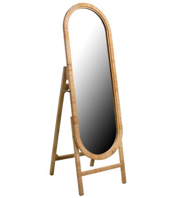 ESPEJO VESTIDOR 47 X 151 PRABUL RATAN NATURAL