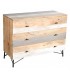 COMODA 110 X 45 TRICO MADERA NATURAL GRIS Y BLANCO