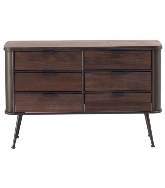 COMODA 120 X 36 BLUVIA METAL GRIS MADERA COLOR NOGAL