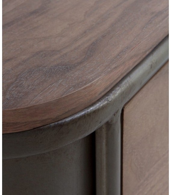 COMODA 120 X 36 BLUVIA METAL GRIS MADERA COLOR NOGAL