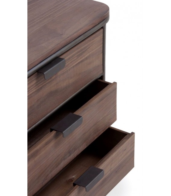 COMODA 120 X 36 BLUVIA METAL GRIS MADERA COLOR NOGAL